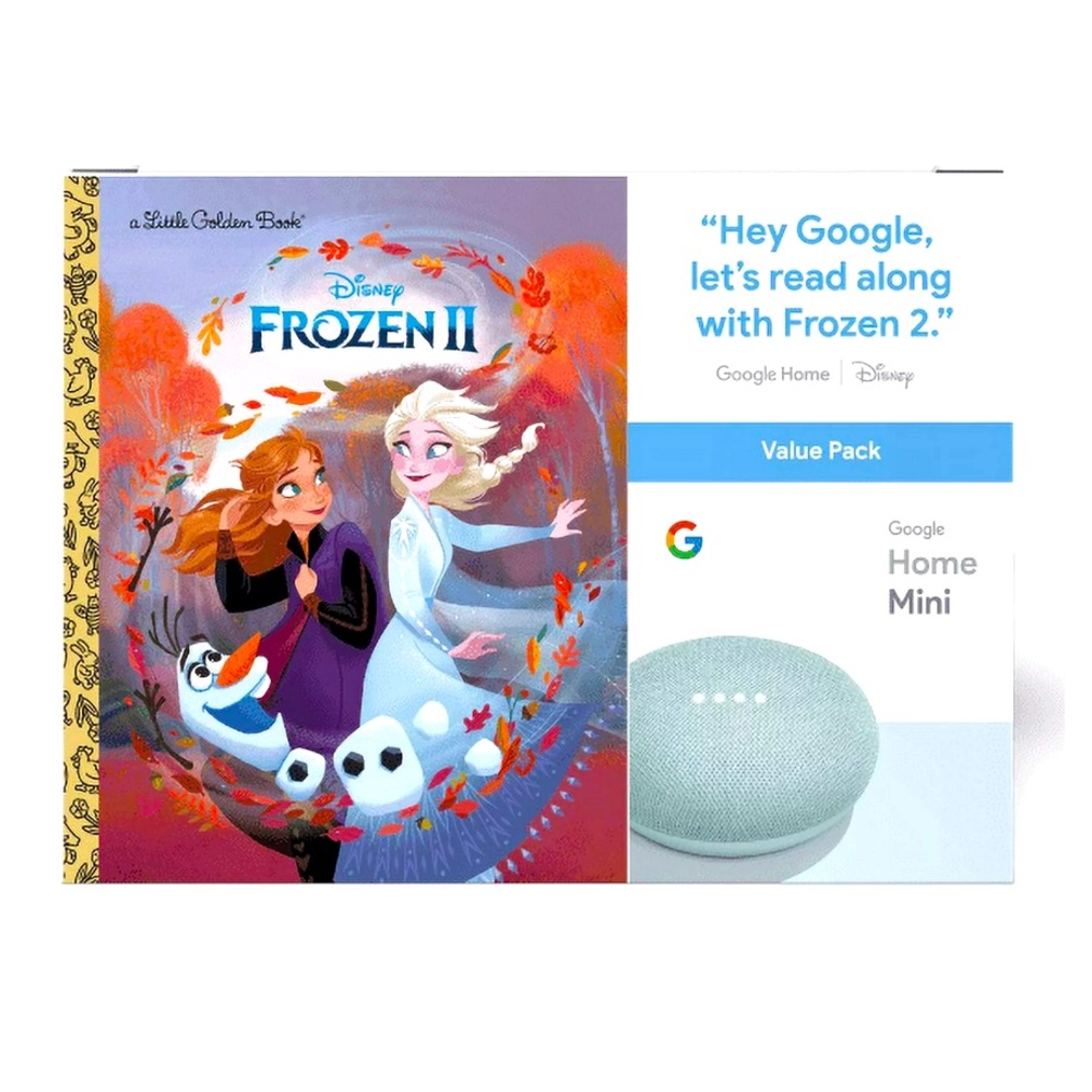 Google Home Mini Gen 1 (Aqua) & Frozen II Book Bundle